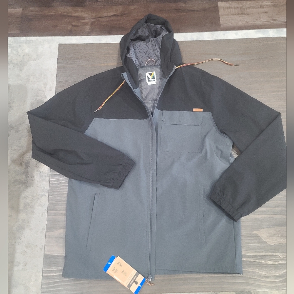 Voyager Gray and Black Hooded Jacket Windbreaker
